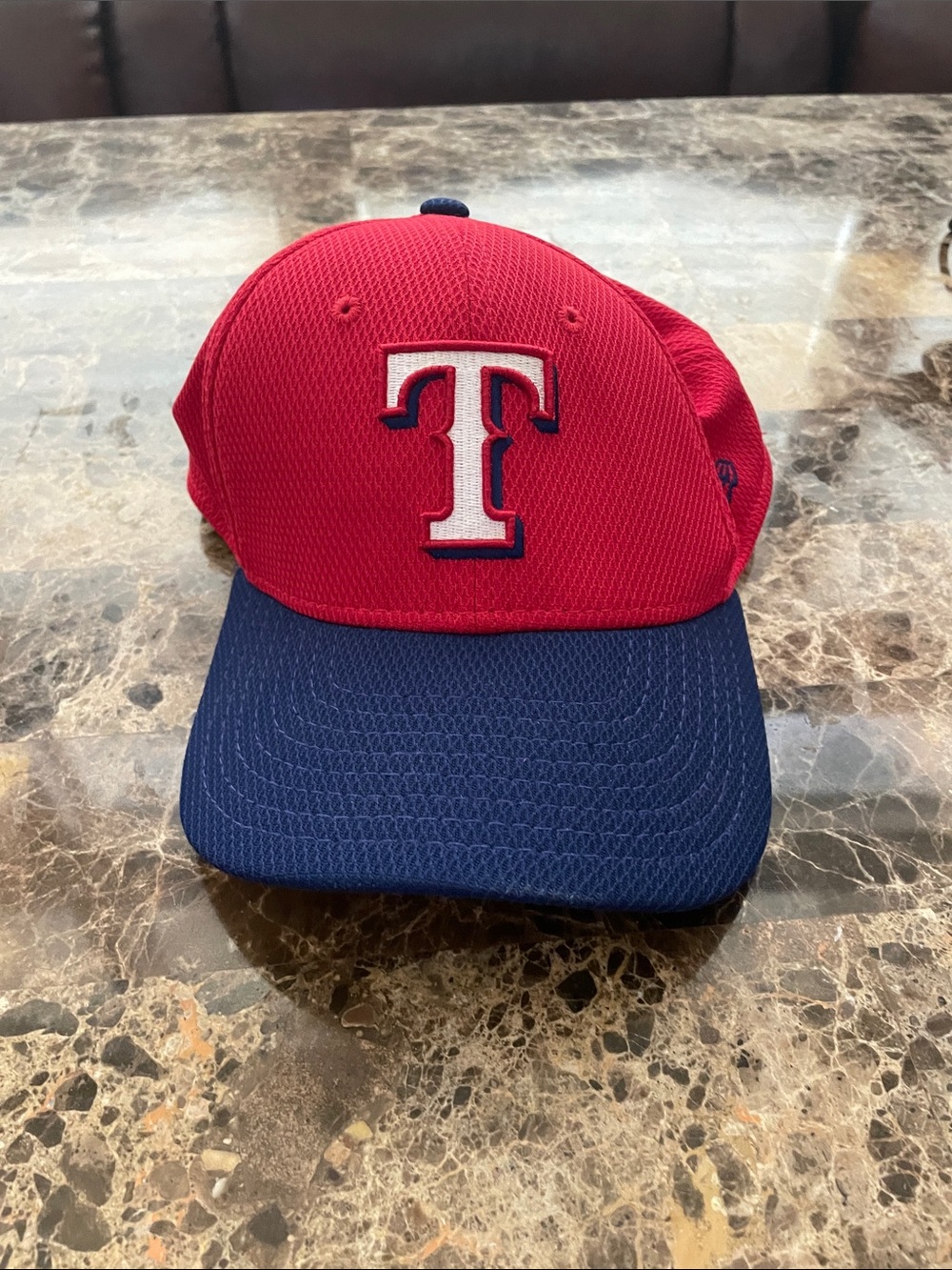 New Era Kids Red and Navy Baseball Cap with 'T' Embroidered Logo